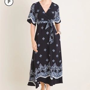Navy blue Short-Sleeve Kimono Maxi Dress